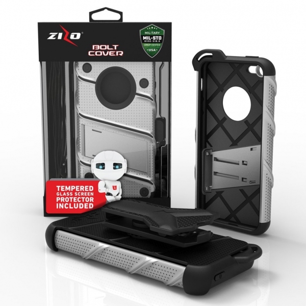Zizo iPhone 5S / SE / 5C Bolt Serisi Klf (Mil-STD-810G)-Gray Black