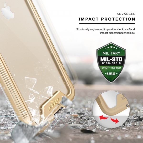 Zizo iPhone 7 ION Serisi Klf (MIL-STD-810G)-Gold