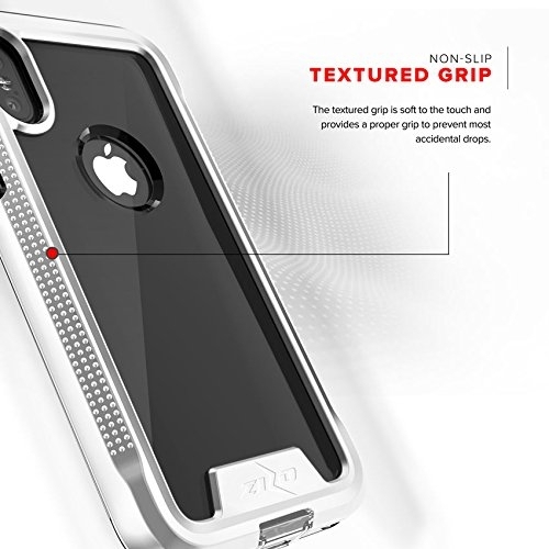 Zizo Apple iPhone X ION Serisi effaf Klf (MIL-STD-810G)-Silver