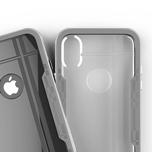 Zizo Apple iPhone XS Shock 2.0 Seri Bumper Klf (MIL-STD-810G)-Silver Gray