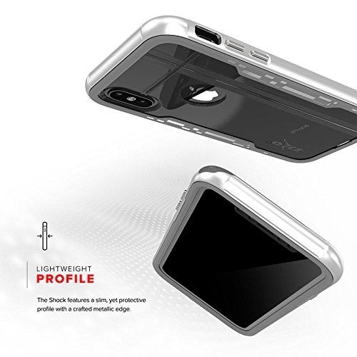 Zizo Apple iPhone X Shock 2.0 Seri Bumper Klf (MIL-STD-810G)-Silver Gray