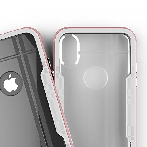 Zizo Apple iPhone XS Shock 2.0 Seri Bumper Klf (MIL-STD-810G)-Rose Gold White