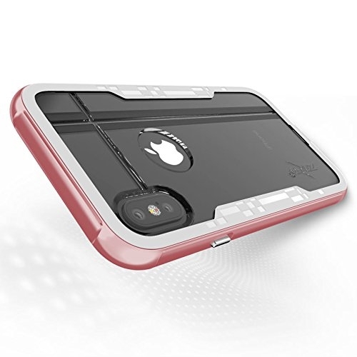 Zizo Apple iPhone X Shock 2.0 Seri Bumper Klf (MIL-STD-810G)-Rose Gold White
