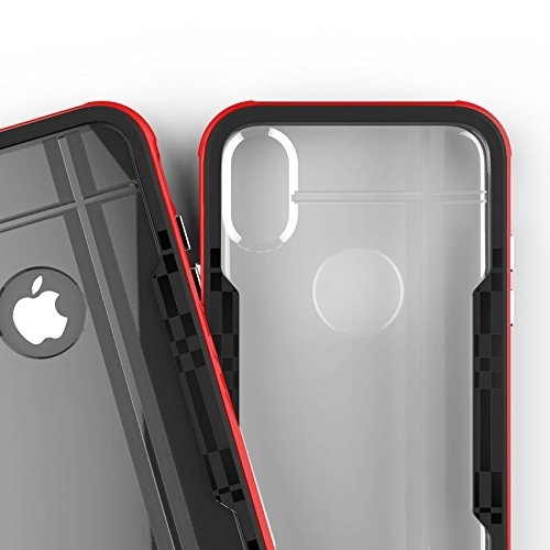 Zizo Apple iPhone XS Shock 2.0 Seri Bumper Klf (MIL-STD-810G)-Red Black