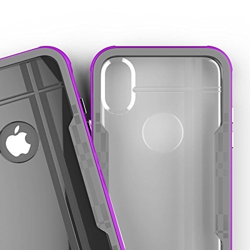 Zizo Apple iPhone XS Shock 2.0 Seri Bumper Klf (MIL-STD-810G)-Purple Gray