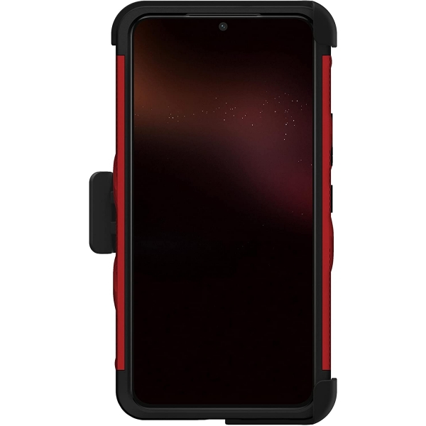 Zizo Bolt Serisi Samsung Galaxy S22 Klf (MIL-STD-810G)-Red/Black