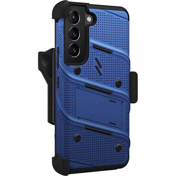 Zizo Bolt Serisi Samsung Galaxy S22 Klf (MIL-STD-810G)-Blue/Black