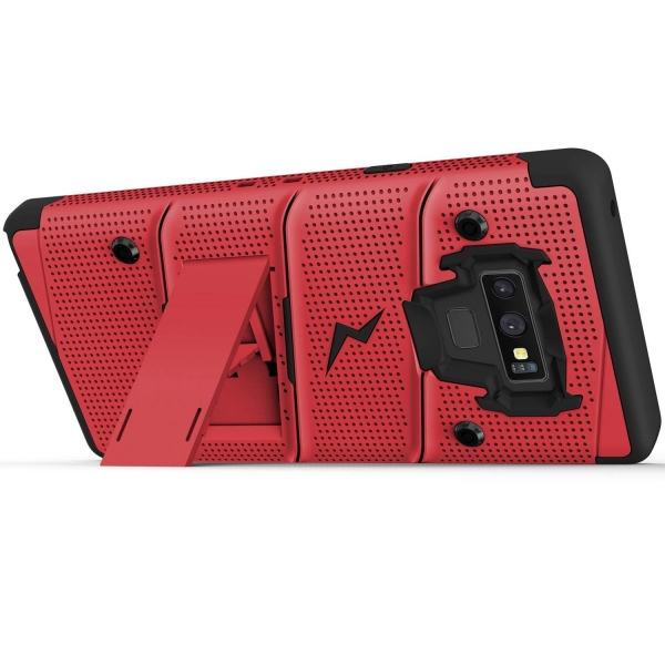 Zizo Galaxy Note 9 Bolt Serisi Klf (MIL-STD-810G)-Red