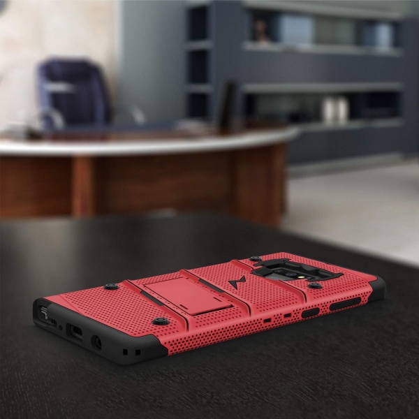 Zizo Galaxy Note 9 Bolt Serisi Klf (MIL-STD-810G)-Red