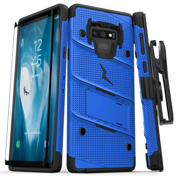 Zizo Galaxy Note 9 Bolt Serisi Klf (MIL-STD-810G)-Blue