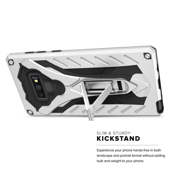 Zizo Galaxy Note 9 Static Serisi Klf (MIL-STD-810G)-Silver