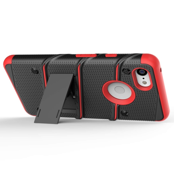 Zizo Google Pixel 3 XL Bolt Serisi Klf (MIL-STD-810G)-Black Red
