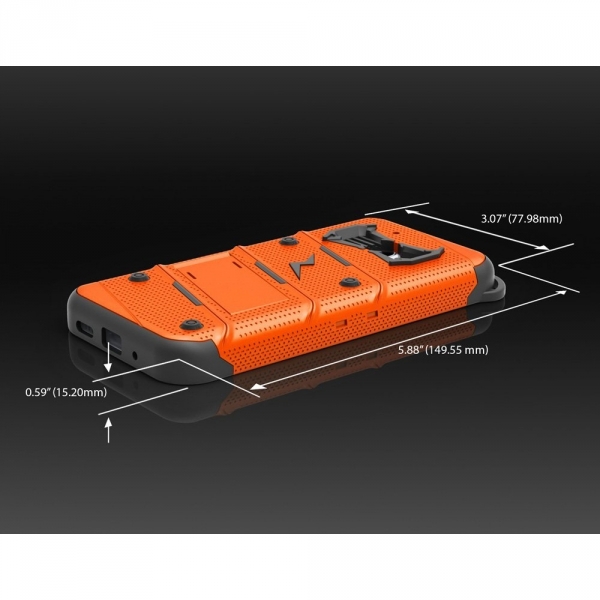 Zizo HTC 10 Bolt Seri Kickstand Kemer Klipsli Klf (MIL-STD-810G)-Orange Black