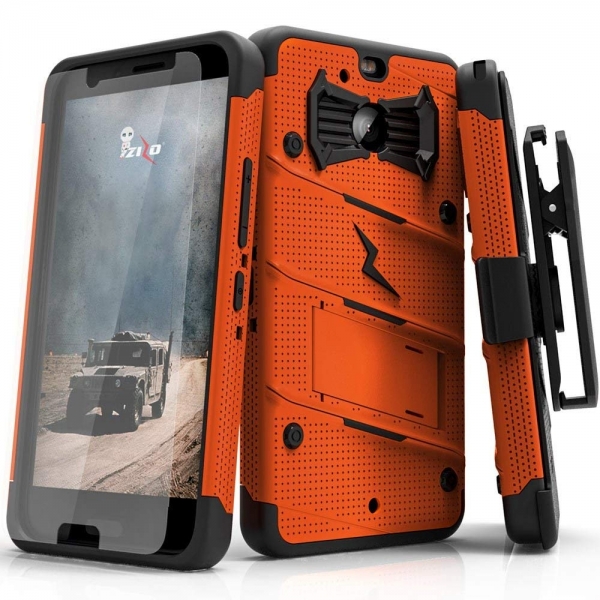 Zizo HTC BOLT Bolt Seri Klf (MIL-STD-810G)-Orange Black