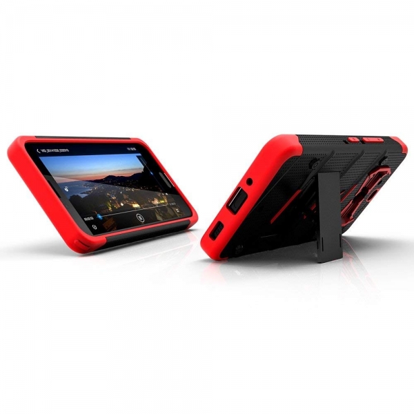 Zizo HTC BOLT Bolt Seri Klf (MIL-STD-810G)-Black Red  