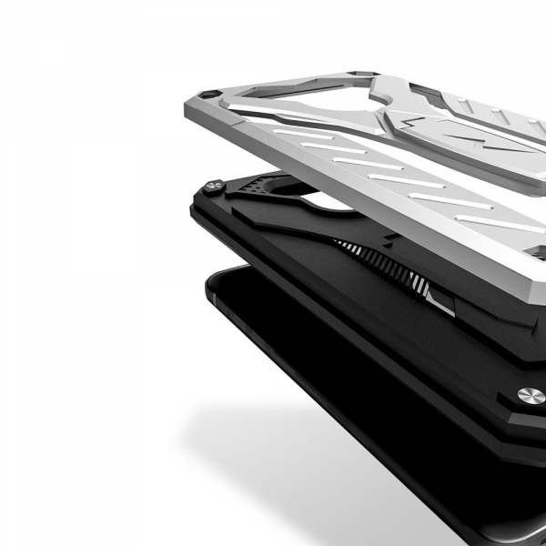 Zizo LG G6 Static Serisi Klf (MIL-STD-810G)-Silver-Black