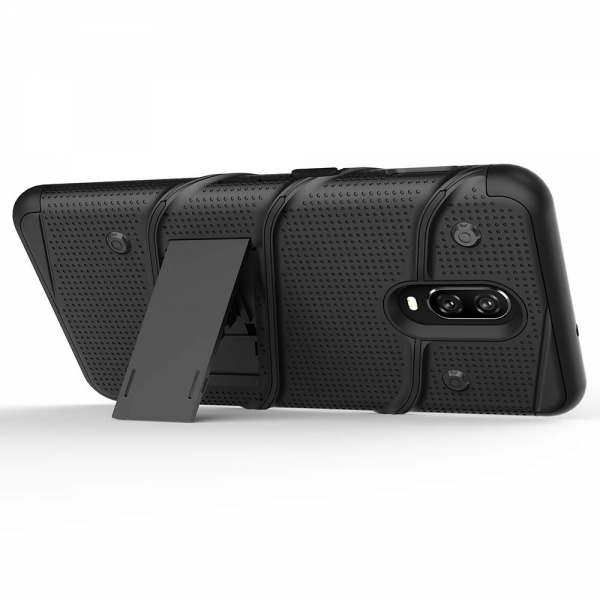 Zizo OnePlus 6T Bolt Serisi Klf (MIL-STD-810G)-Black