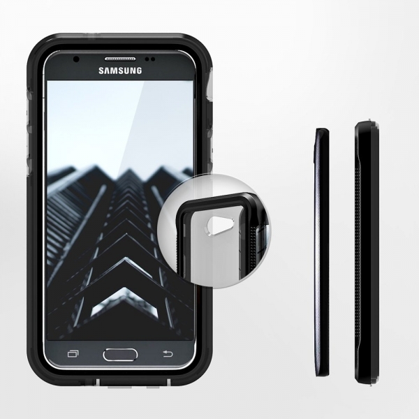 Zizo Samsung Galaxy J7 ION Seri effaf Klf (MIL-STD-810G)-Black