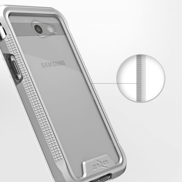 Zizo Samsung Galaxy J7 ION Seri effaf Klf (MIL-STD-810G)-Silver