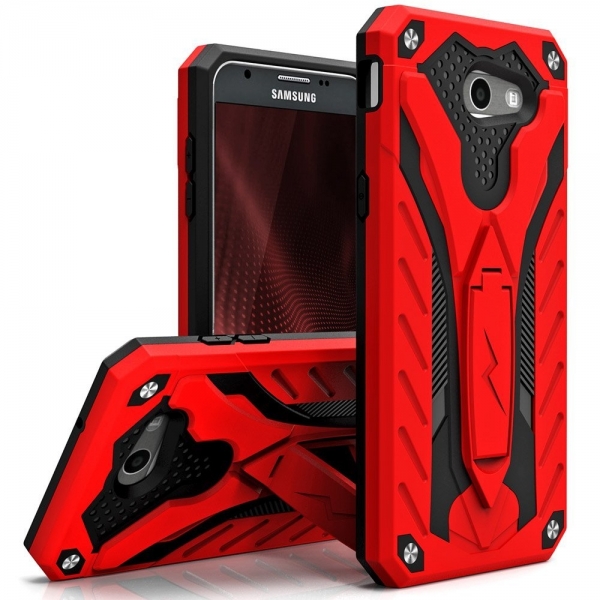 Zizo Samsung Galaxy J7 Static Seri Klf (MIL-STD-810G)-Black-Red