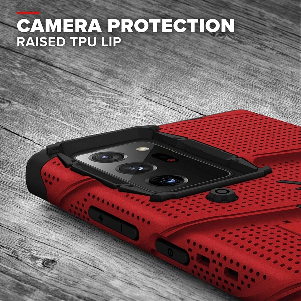 Zizo Samsung Galaxy Note 20 Ultra Bolt Serisi Klf (MIL-STD-810G)-Red