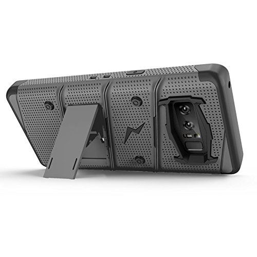 Zizo Samsung Galaxy Note 8 Bolt Serisi Kickstand Klf (MIL-STD-810G)-Gun Metal Gray