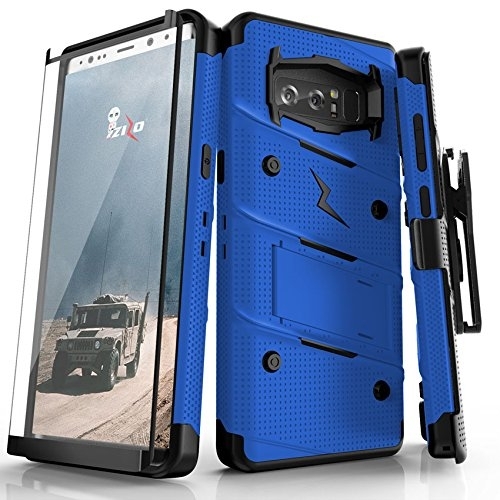 Zizo Samsung Galaxy Note 8 Bolt Serisi Kickstand Klf (MIL-STD-810G)-Blue Black
