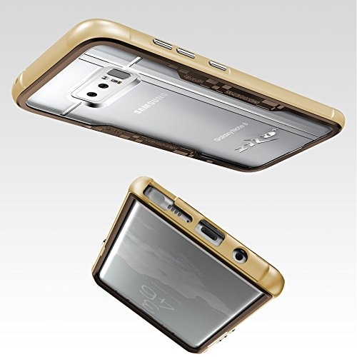 Zizo Samsung Galaxy Note 8 Shock 2.0 Serisi Bumper Klf (MIL-STD-810G)-Gold Brown