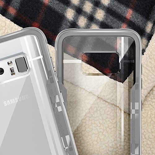 Zizo Samsung Galaxy Note 8 Shock 2.0 Serisi Bumper Klf (MIL-STD-810G)-Silver Gray