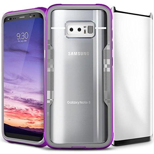 Zizo Samsung Galaxy Note 8 Shock 2.0 Serisi Bumper Klf (MIL-STD-810G)-Purple Gray