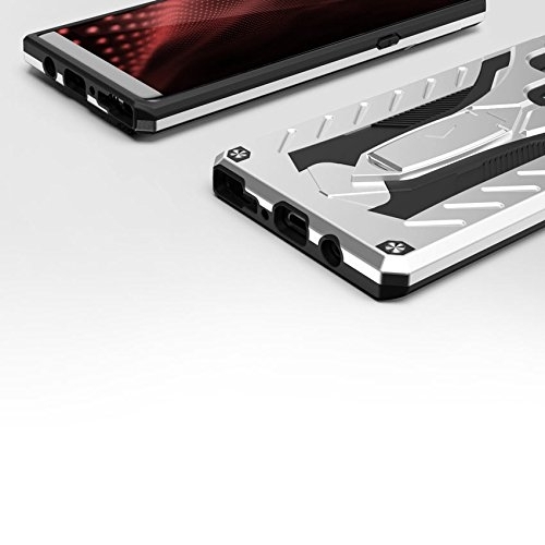 Zizo Samsung Galaxy Note 8 Static Serisi Kickstand Klf (MIL-STD-810G)-Silver