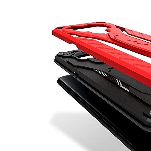 Zizo Samsung Galaxy Note 8 Static Serisi Kickstand Klf (MIL-STD-810G)-Red
