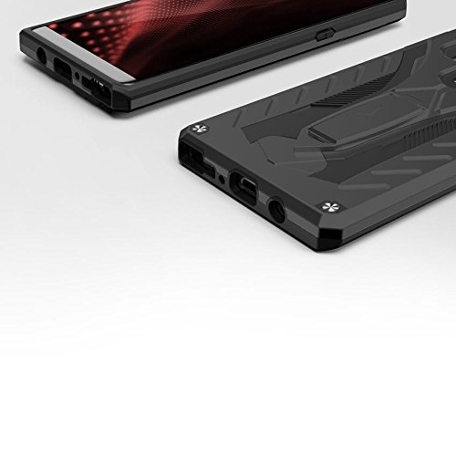 Zizo Samsung Galaxy Note 8 Static Serisi Kickstand Klf (MIL-STD-810G)-Black
