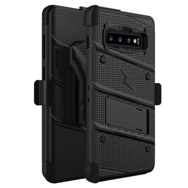 Zizo Samsung Galaxy S10 Plus Bolt Serisi Klf (MIL-STD-810G)-Black