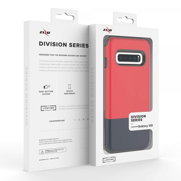 Zizo Galaxy S10 Plus Division Serisi Klf (MIL-STD-810G)-Red