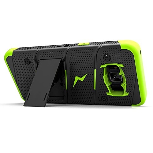 Zizo Samsung Galaxy S8 Plus Bolt Serisi Klf-Black Neon Green