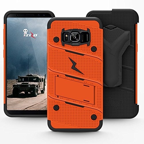 Zizo Samsung Galaxy S8 Plus Bolt Serisi Klf-Orange Black