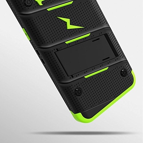 Zizo Samsung Galaxy S8 Plus Bolt Serisi Klf-Black Neon Green