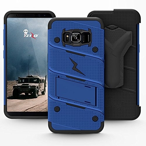 Zizo Samsung Galaxy S8 Plus Bolt Serisi Klf-Blue Black