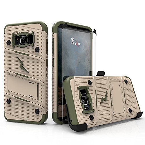 Zizo Samsung Galaxy S8 Plus Bolt Serisi Klf-Desert Tan Camo Green