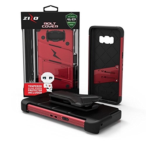 Zizo Samsung Galaxy S8 Plus Bolt Serisi Klf-Red Black