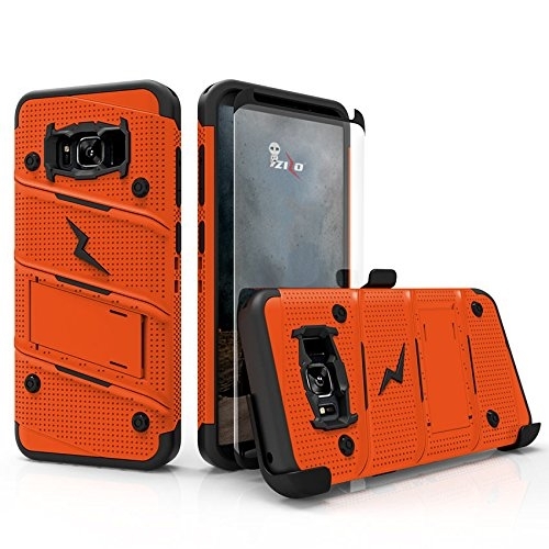 Zizo Samsung Galaxy S8 Plus Bolt Serisi Klf-Orange Black