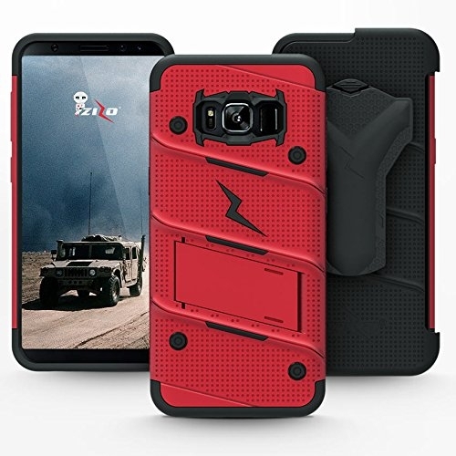 Zizo Samsung Galaxy S8 Plus Bolt Serisi Klf-Red Black