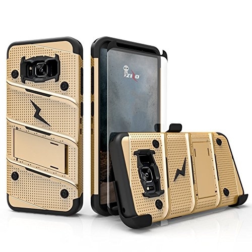 Zizo Samsung Galaxy S8 Plus Bolt Serisi Klf-Gold Black