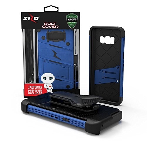 Zizo Samsung Galaxy S8 Plus Bolt Serisi Klf-Blue Black