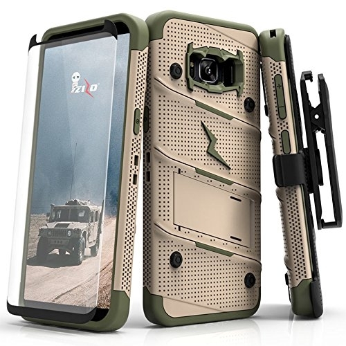 Zizo Samsung Galaxy S8 Plus Bolt Serisi Klf-Desert Tan Camo Green