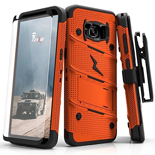 Zizo Samsung Galaxy S8 Plus Bolt Serisi Klf-Orange Black