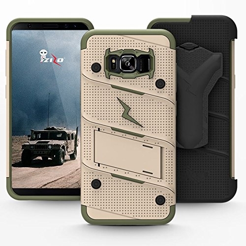 Zizo Samsung Galaxy S8 Plus Bolt Serisi Klf-Desert Tan Camo Green