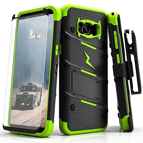 Zizo Samsung Galaxy S8 Plus Bolt Serisi Klf-Black Neon Green