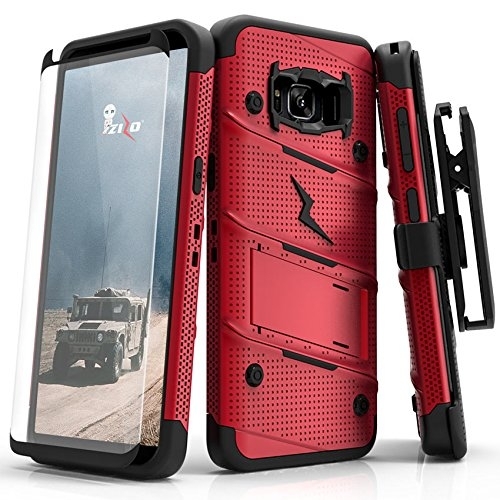 Zizo Samsung Galaxy S8 Plus Bolt Serisi Klf-Red Black
